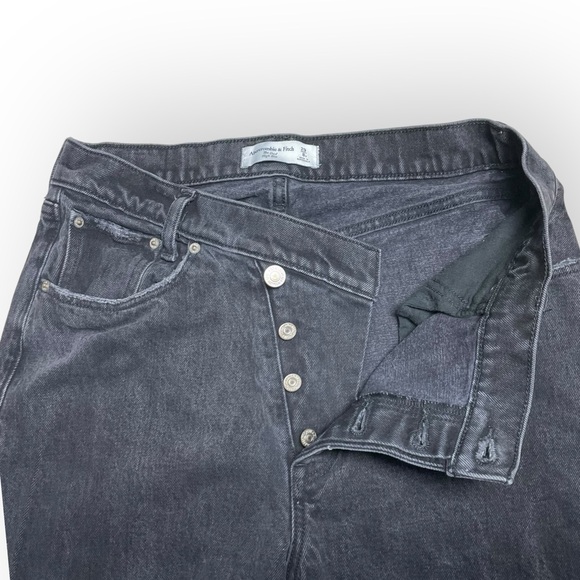 Abercrombie Fitch Women Jeans  Black Dad High Rise Size 29 - Picture 2 of 7